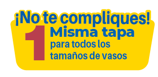 Una misma tapa para todos los tamaños de vasos